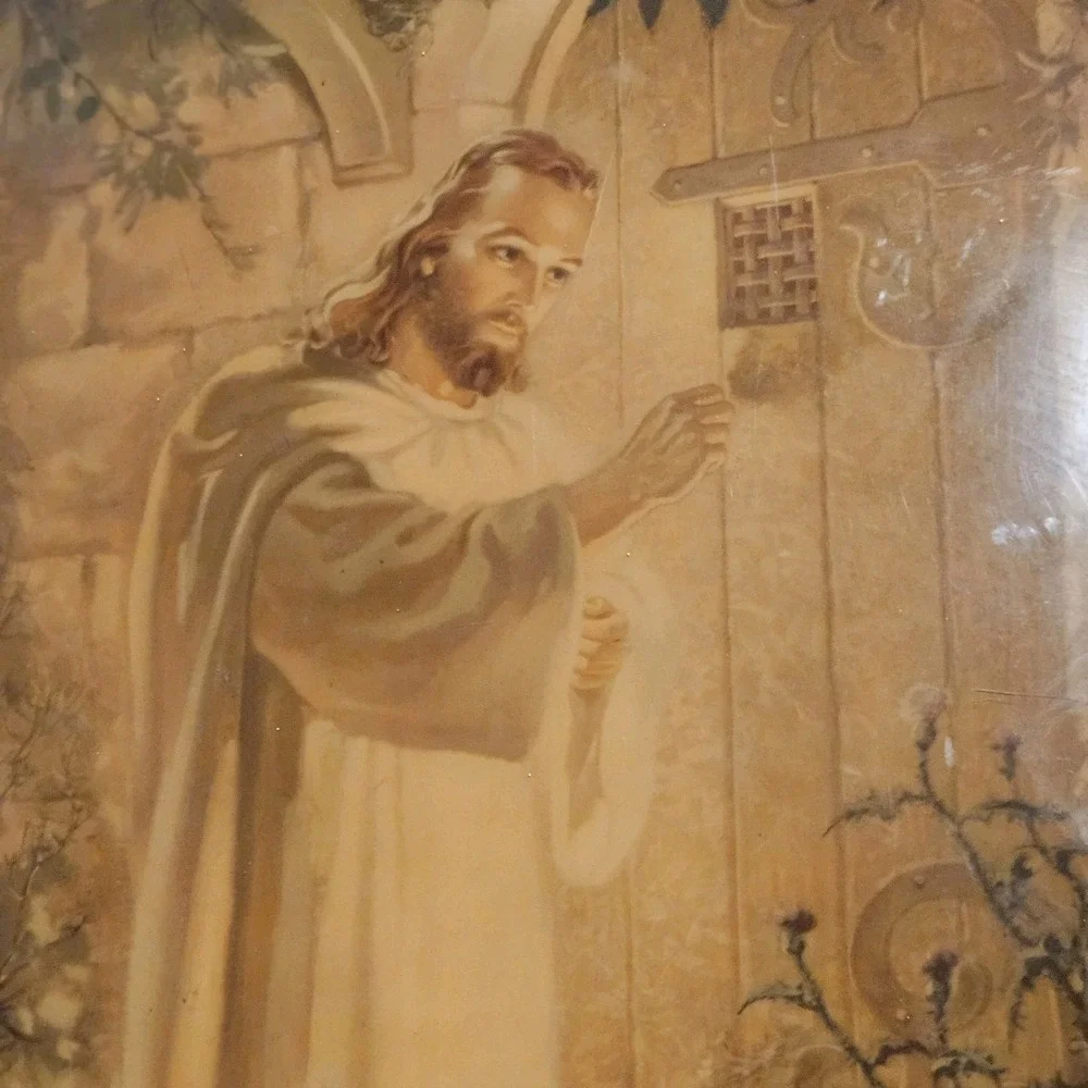 Vintage Warner Sallman Christ At‎ Heart's Door Wall Plaque 22x15 Religious Decor